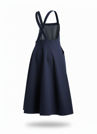 Long Dress in Apron Style Cut