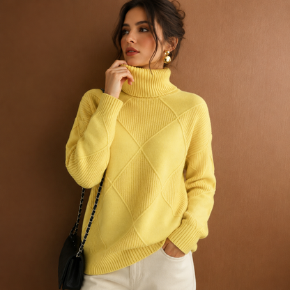 Women's Loose High Neck Knit Sweater – Soft Warm Pullover